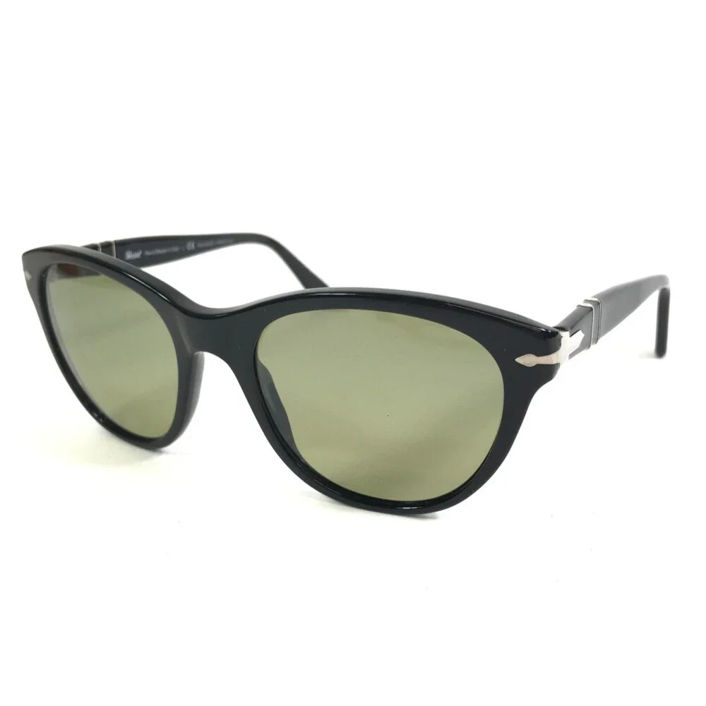 Persol Sunglasses 2990-S 95/83 Shiny Black Frames w Green Polarized Photochromic